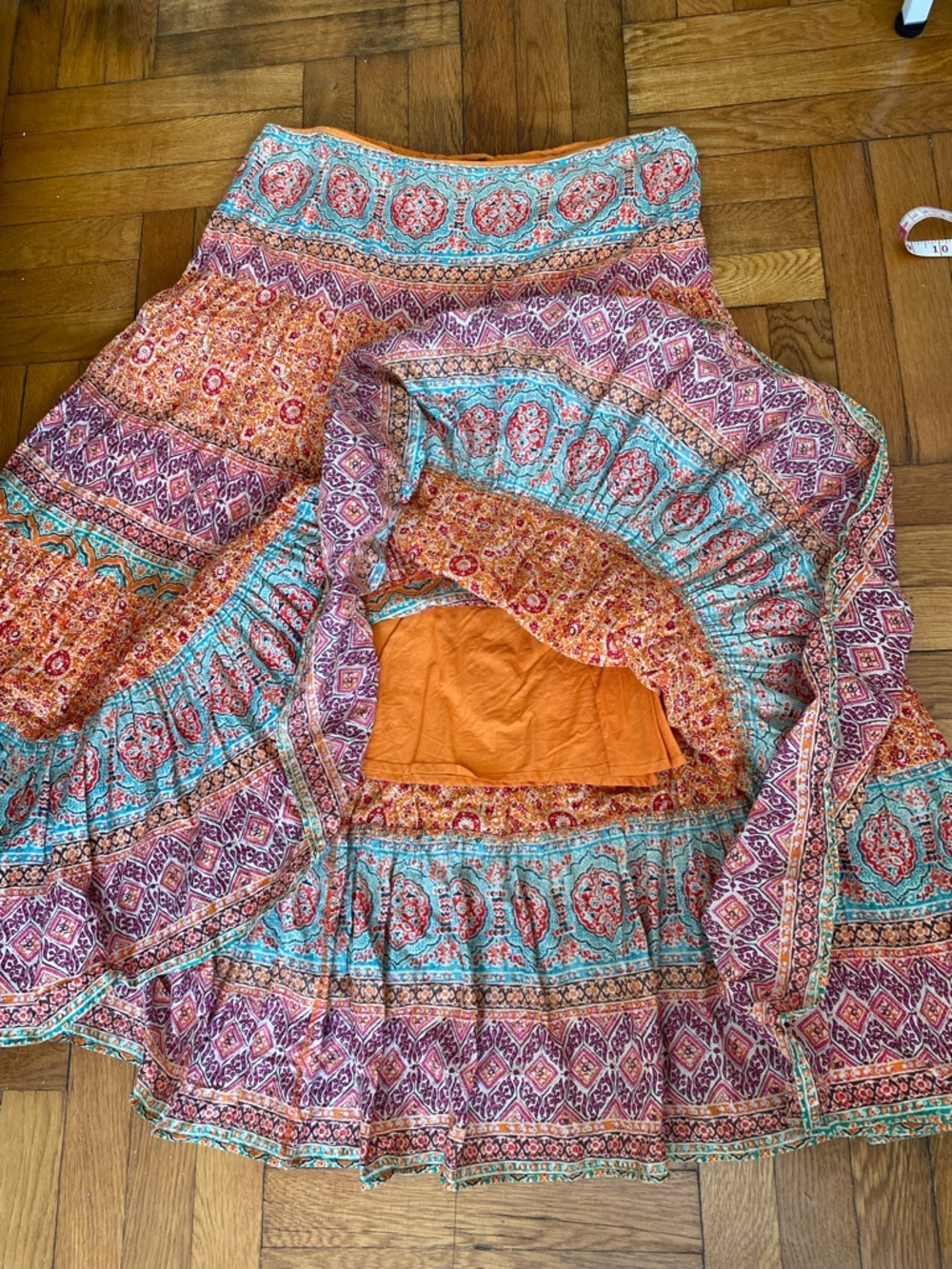 Lauren Ralph Lauren Boho Tiered Maxi Skirt Size L - Picture 5 of 7